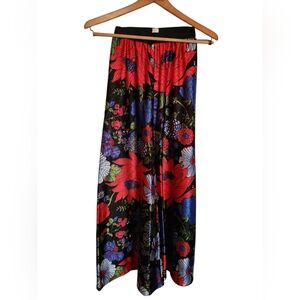 Vintage 70s Dutchmaid Floral Palazzo Pants 12 • Wide Leg High Waist Arnel